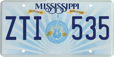 MS license plate ZTI535