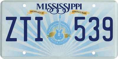 MS license plate ZTI539