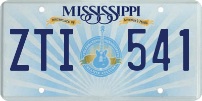 MS license plate ZTI541