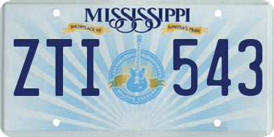 MS license plate ZTI543