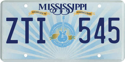 MS license plate ZTI545
