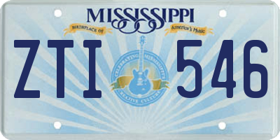 MS license plate ZTI546
