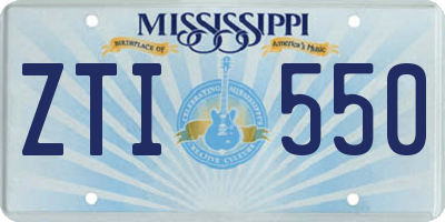 MS license plate ZTI550