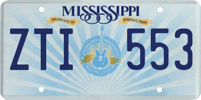 MS license plate ZTI553