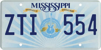 MS license plate ZTI554