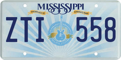 MS license plate ZTI558