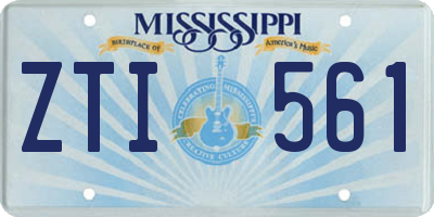 MS license plate ZTI561