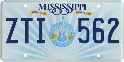 MS license plate ZTI562