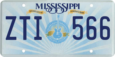MS license plate ZTI566