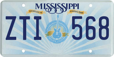 MS license plate ZTI568