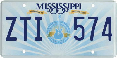 MS license plate ZTI574