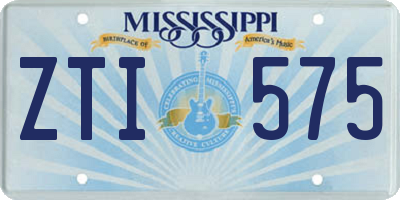 MS license plate ZTI575