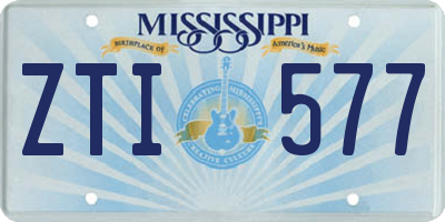 MS license plate ZTI577