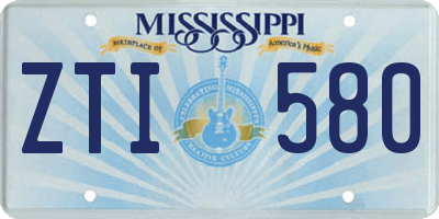 MS license plate ZTI580