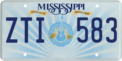 MS license plate ZTI583