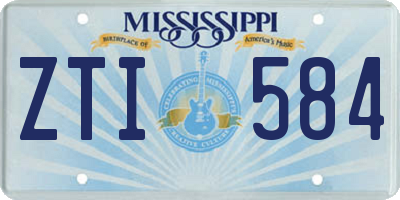 MS license plate ZTI584