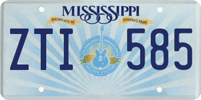 MS license plate ZTI585