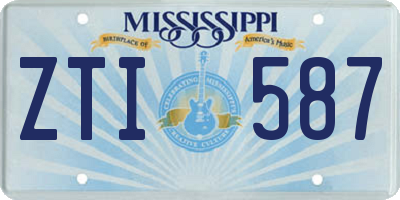 MS license plate ZTI587