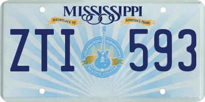 MS license plate ZTI593