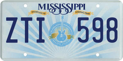 MS license plate ZTI598