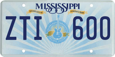 MS license plate ZTI600