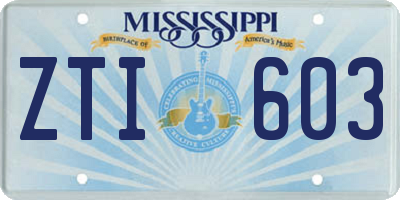 MS license plate ZTI603