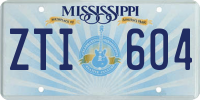MS license plate ZTI604