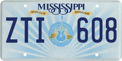 MS license plate ZTI608