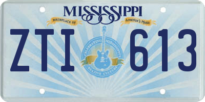 MS license plate ZTI613