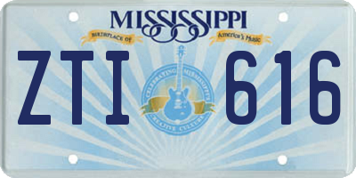 MS license plate ZTI616