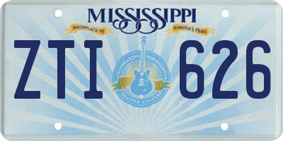 MS license plate ZTI626