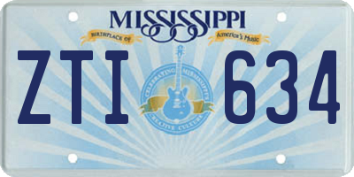 MS license plate ZTI634