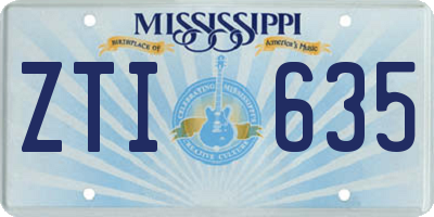 MS license plate ZTI635