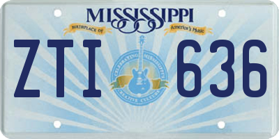 MS license plate ZTI636