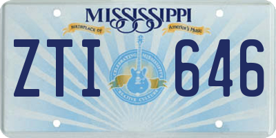 MS license plate ZTI646