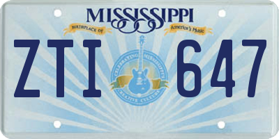 MS license plate ZTI647