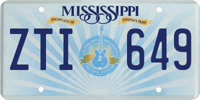 MS license plate ZTI649
