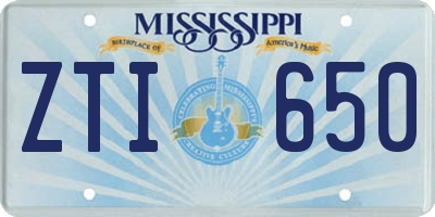 MS license plate ZTI650