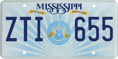 MS license plate ZTI655