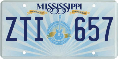 MS license plate ZTI657