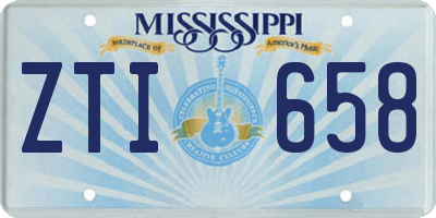 MS license plate ZTI658