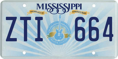 MS license plate ZTI664