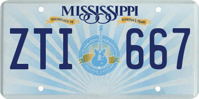 MS license plate ZTI667