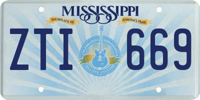 MS license plate ZTI669