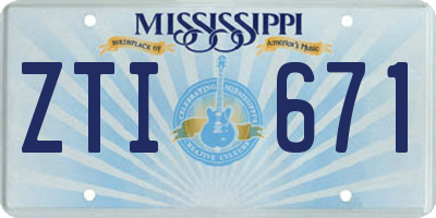 MS license plate ZTI671