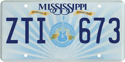 MS license plate ZTI673