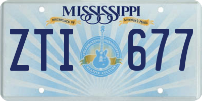 MS license plate ZTI677