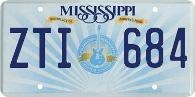 MS license plate ZTI684