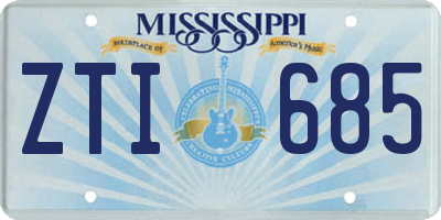 MS license plate ZTI685