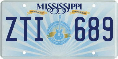 MS license plate ZTI689
